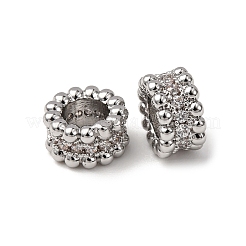 Brass Cubic Zirconia European Beads&nbsp;ZIRC-L105-09P