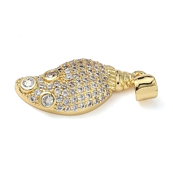 Brass Micro Pave Clear Cubic Zirconia Pendants&nbsp;KK-L257-02G-02