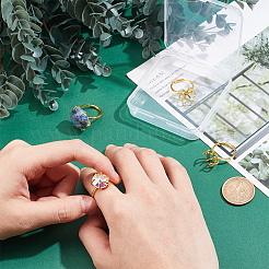 4Pcs Adjustable Brass Finger Ring Components&nbsp;KK-NB0002-57