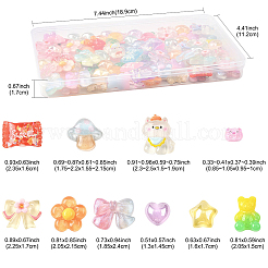 100Pcs 10 Styles Translucent Resin Cabochons&nbsp;RESI-FS0002-34