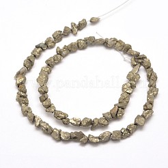 Natural Pyrite Nuggets Beads Strands&nbsp;G-I125-85