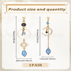 1 Pair Alloy Rhinestone Dangle Stud Earrings&nbsp;EJEW-LP0007-114