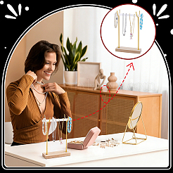 1Pc Alloy with Wood Display Stands for Selenite Wand&nbsp;ODIS-FG0002-32A