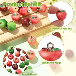 20Pcs 4 Colors Opaque Resin Pendants&nbsp;CRES-CJ0001-94