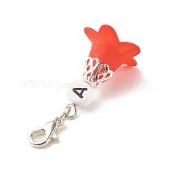 Frosted Flower Transparent Acrylic Pendant Decoration&nbsp;HJEW-JM00628-04