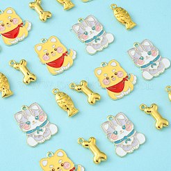 20Pcs 4 Styles Alloy Enamel Pendants&nbsp;ENAM-CJ0004-48