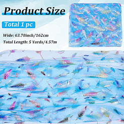 Feather Pattern Nylon Fabric&nbsp;DIY-WH20066-004B