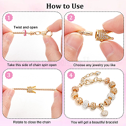 12Pcs 3 Color Stainless Steel Round Snake Chains Bracelet for Men Women&nbsp;DIY-BC0009-44
