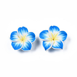 Handmade Polymer Clay 3D Flower Plumeria Beads&nbsp;CLAY-Q192-30mm-05