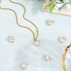 6Pcs Brass Micro Pave Cubic Zirconia Pendants&nbsp;KK-BBC0020-46