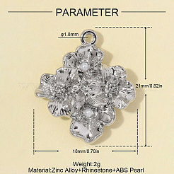 Zinc Alloy with Crystal Rhinestone Pendants&nbsp;RB-OY001-91P