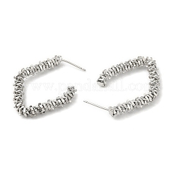 Rack Plating Brass Beaded Rhombus Stud Earrings for Women&nbsp;EJEW-D059-30P