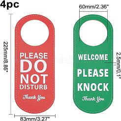 PU Leather Please Do Not Disturb Double Sided Notice Hanger Sign&nbsp;AJEW-WH0277-91
