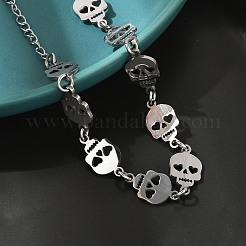 304 Stainless Steel Skull Link Bracelets for Men & Women&nbsp;BJEW-D042-25P