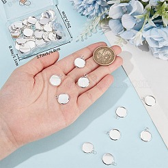 50Pcs 304 Stainless Steel Pendants Cabochon Settings&nbsp;STAS-BBC0005-16