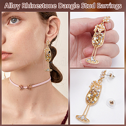 1Pair Alloy Rhinestone Dangle Stud Earrings&nbsp;EJEW-UN0002-73B