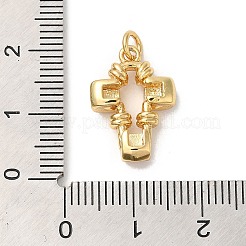 Rack Plating Brass Micro Pave Cubic Zirconia Pendants&nbsp;KK-K377-43G