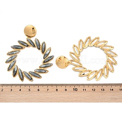 304 Stainless Steel Glass Dangle Stud Earrings for Women&nbsp;EJEW-M095-09G-01