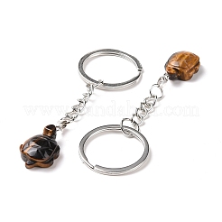 Tortoise Natural Tiger Eye Keychain&nbsp;KEYC-G055-01P-01