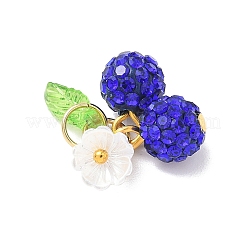 Handmade Polymer Clay Rhinestone Cherry Pendants&nbsp;PALLOY-JF03868-02
