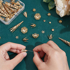 72Pcs 9 Styles Brass Bead Caps&nbsp;FIND-AR0005-37