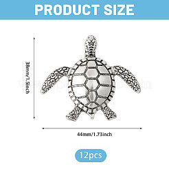 12Pcs Turtle Alloy Lapel Pinks for Backpack Clothes&nbsp;JEWB-CA0001-88AS