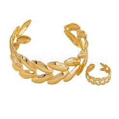 Wheat Alloy Cuff Bangle & Cuff Rings Sets&nbsp;FS-WG1F87C-01