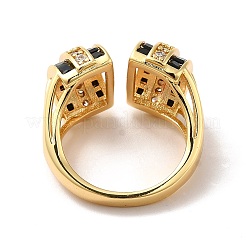 Cubic Zirconia Arch Open Cuff Ring&nbsp;RJEW-C041-02G-01