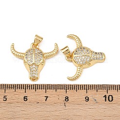 Brass Micro Pave Clear Cubic Zirconia Pendants&nbsp;KK-F919-31A-G