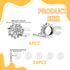6Pcs Alloy Cufflinks & 10Pcs 4-Hole Plastic Buttons&nbsp;HJEW-GA00041