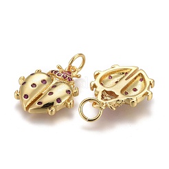 Brass Micro Pave Purple Cubic Zirconia Pendants&nbsp;ZIRC-Z001-06G