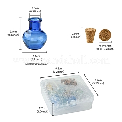 10Pcs 5 Colors Round Glass Cork Bottles Ornament&nbsp;GLAA-FS0001-73