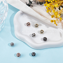 8Pcs 4 Colors Brass Micro Pave Cubic Zirconia Beads&nbsp;KK-ME0004-21