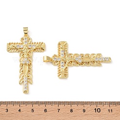 Brass Micro Pave Clear Cubic Zirconia Pendants&nbsp;KK-C169-04G