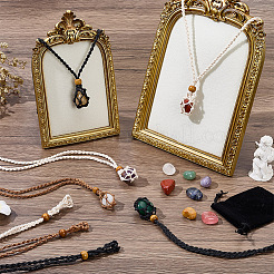 12Pcs 3 Colors Waxed Polyester Cord Macrame Pouch Pendant Slider Necklace Making&nbsp;NJEW-GO0001-24