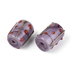 Handmade Gold Foil Glass Bumpy Beads&nbsp;LAMP-ZX003-12-08