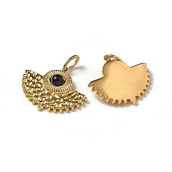 Ion Plating(IP) 304 Stainless Steel with Natural & Synthetic Gemstone Pendants&nbsp;STAS-G351-27G