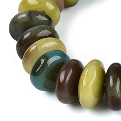 Natural Agate(Dyed & Heated) Rondelle Beaded Stretch Bracelets for Unisex&nbsp;BJEW-Q101-03B
