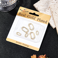 8Pcs 2 Styles Rack Plating Brass Spring Gate Rings&nbsp;KK-BBC0014-17