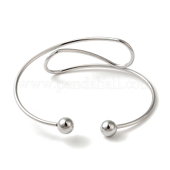 Non-Tarnish Curve Open Cuff Bangles for Women&nbsp;BJEW-Z071-03P