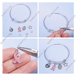 12Pcs Adjustable 201 Stainless Steel Expandable Bangle Making&nbsp;STAS-SC0008-73