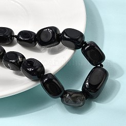 Dyed Natural Agate Cuboid Graduated Beaded Necklaces with Alloy Clasps&nbsp;NJEW-C113-01B