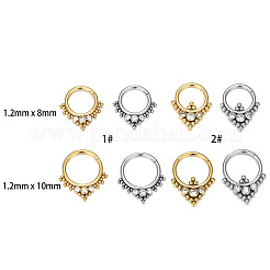 316L Surgical Stainless Steel Micro Pave Clear Cubic Zirconia Nose Rings&nbsp;WG1C8D8-05