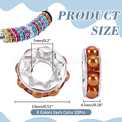 160Pcs 8 Colors Brass European Beads&nbsp;KK-PH0015-46