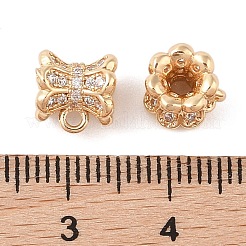 Brass Pave Clear Cubic Zirconia Beads&nbsp;LS-KK-N256-08G-F