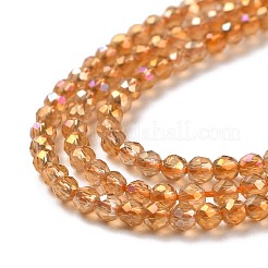Electroplate Transparent Glass Beads Strands&nbsp;GLAA-H021-01A-FR06