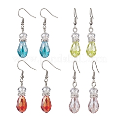 Teardrop Electroplate Glass Dangle Earrings&nbsp;EJEW-JE06796