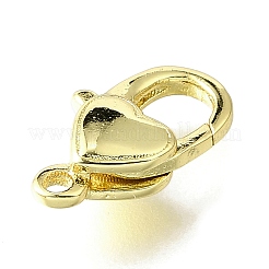 Heart Brass Lobster Claw Clasps&nbsp;KK-V007-20G