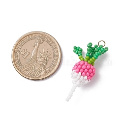 Glass Seed Beaded Radish Pendants&nbsp;PALLOY-MZ00973-01
