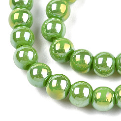 Electroplate Opaque Glass Beads Strands&nbsp;LS-GLAA-T032-P4mm-AB06